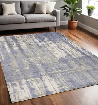 5' X 7' Gray And Ivory Abstract Hand Loomed Area Rug