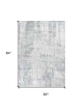 5' X 7' Dark Gray And Light Gray Abstract Hand Loomed Area Rug