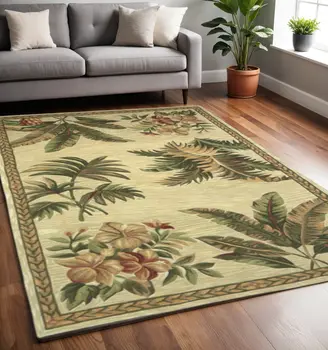 5' X 8'  Wool Ivory  Area Rug