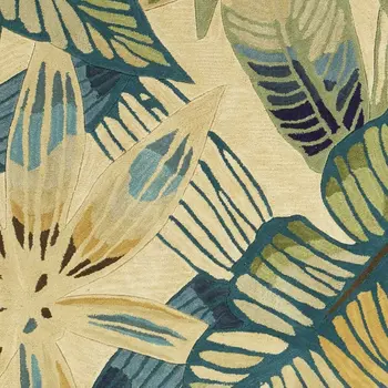 5' X 8'  Wool Ivory Or Teal Area Rug
