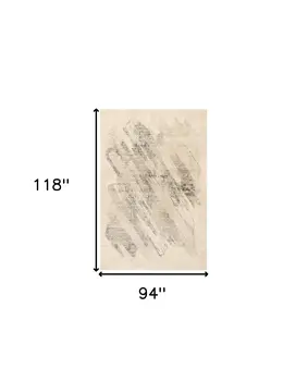 8' X 10' Gray And Ivory Abstract Area Rug