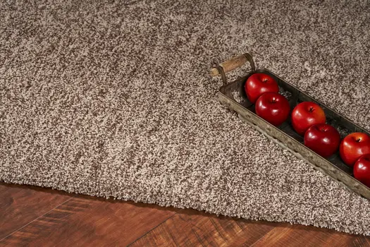 8' X 11' Beige Shag Hand Woven Area Rug