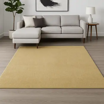 8' X 11' Yellow Shag Hand Woven Area Rug