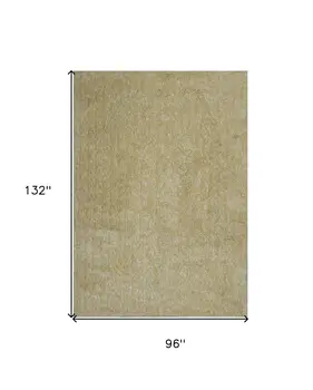 8' X 11' Yellow Shag Hand Woven Area Rug