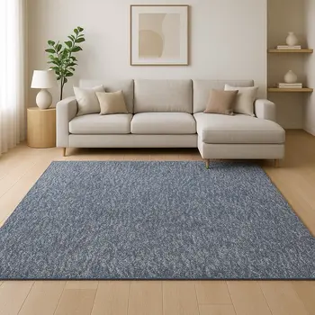 8' X 11' Blue Shag Hand Woven Area Rug