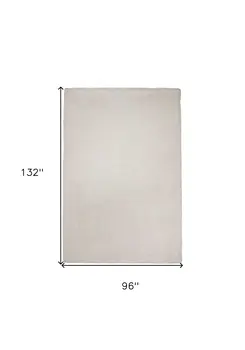 8' X 11' Ivory Shag Hand Woven Area Rug