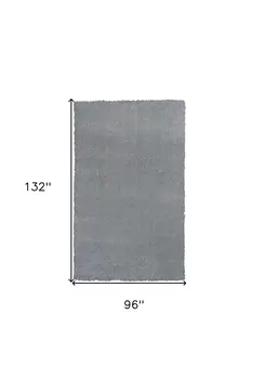 8' X 11' Gray Shag Hand Woven Area Rug
