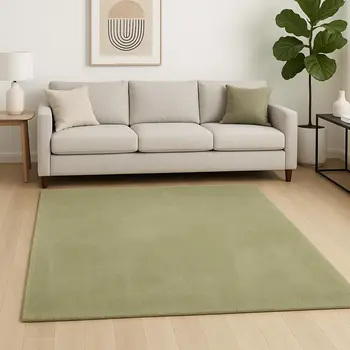 8' X 11' Green Shag Hand Woven Area Rug