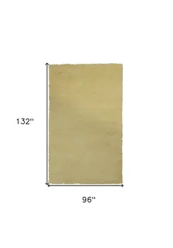 8' X 11' Yellow Shag Hand Woven Area Rug
