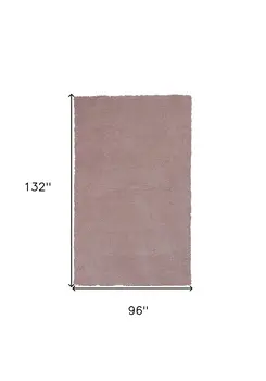 8' X 11' Pink Shag Hand Woven Area Rug