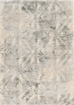 8' X 13'  Modern Ivory And Grey Abstract Area Rug