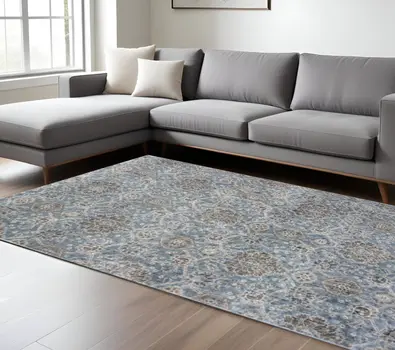 7' X 11'  Viscose Slate Area Rug