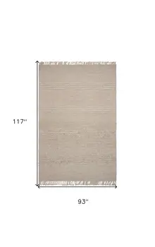 7' X 9'  Wool Natural Area Rug