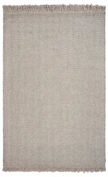 8' X 10' Beige And Tan Wool Geometric Hand Woven Area Rug With Fringe