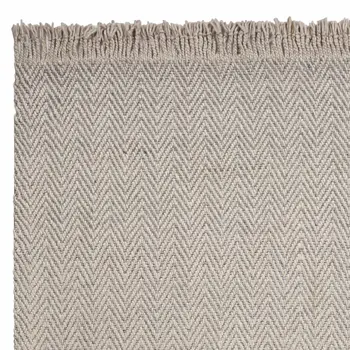 8' X 10' Beige And Tan Wool Geometric Hand Woven Area Rug With Fringe