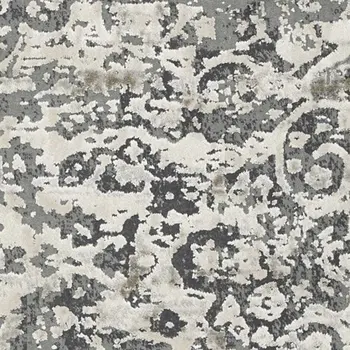 8' X 11' Ivory And Gray Floral Medallion Distressed Area Rug