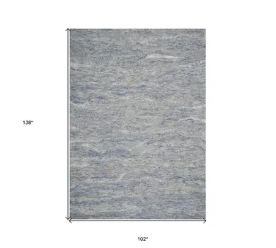 9' X 12' Ocean Blue Hand Tufted Abstract Indoor Area Rug
