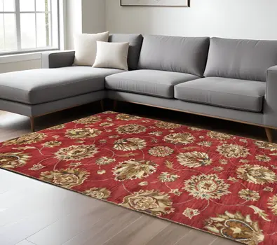 8' X 10' 6 Wool Red Area Rug