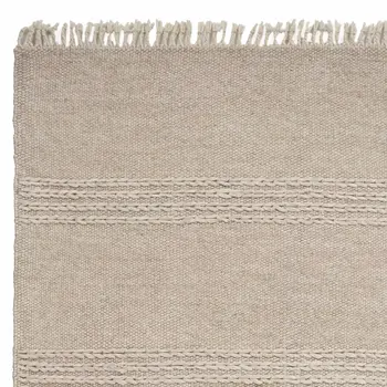9' X 12' Natural Wool Hand Woven Area Rug