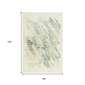 9' X 13' Ivory And Gray Abstract Area Rug