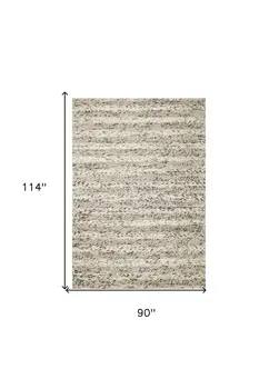 7' X 9'  Wool Grey Area Rug