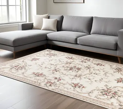 9' X 12'  Polypropylene Ivory  Area Rug