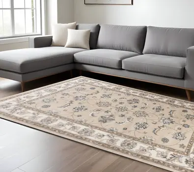 9' X 12'  Polypropylene Beige Or  Ivory  Area Rug
