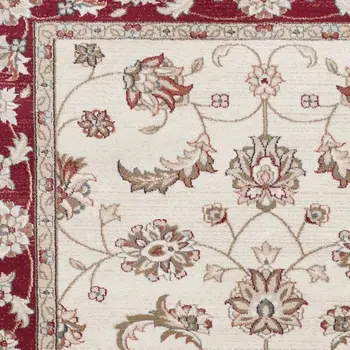 9' X 12'  Polypropylene Ivory Or Red Area Rug