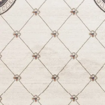 9' X 12' Ivory And Gray Floral Area Rug