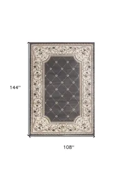 9' X 12'  Polypropylene Grey Or  Ivory  Area Rug