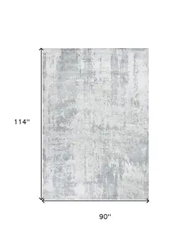 8' X 10' Gray And Light Gray Abstract Hand Loomed Area Rug