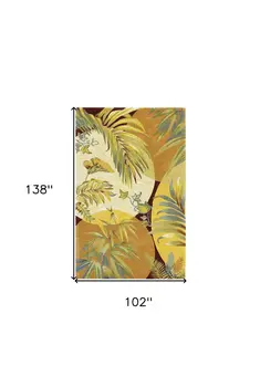 8' X 11' Wool Beige With Greenery Area Rug