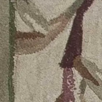 9' X 12' Ivory And Green Wool Tropical Botanical Hand Tufted Area Rug