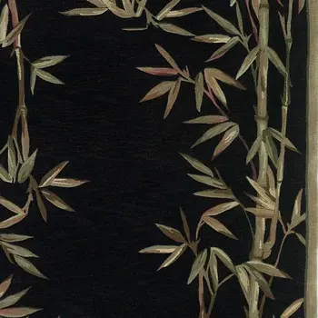 8' X 11'  Wool Black And Bamboo Area Rug