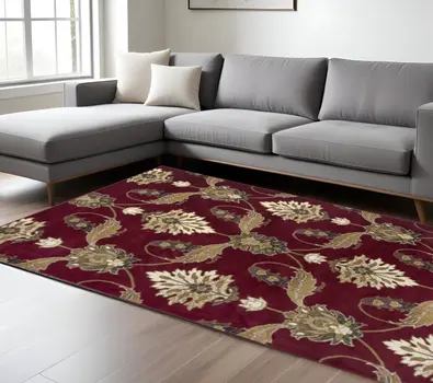 9' X 13' Red Area Rug