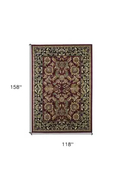 10' X 13' Red and Black Area Rug