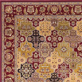 10' X 13' Red Beige And Black Quatrefoil Area Rug