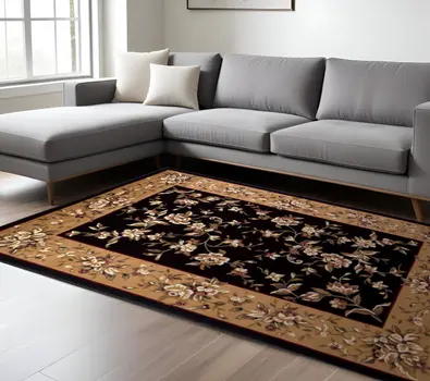 9' X 13'  Polypropylene Black Or  Beige Area Rug