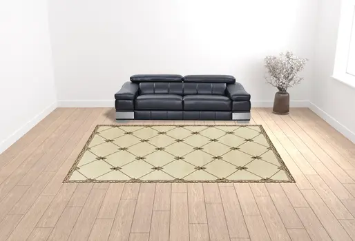 9' X 13'  Polypropylene Ivory Area Rug