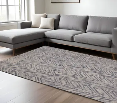 9' X 12' Blue Wool Hand Tufted Area Rug
