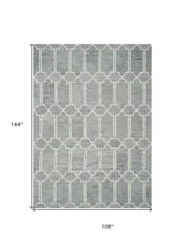 9' X 12'  Wool Blue Area Rug