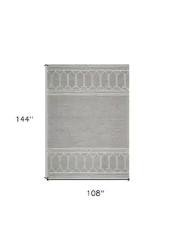 9' X 12' Gray And Light Gray Wool Geometric Hand Tufted Area Rug
