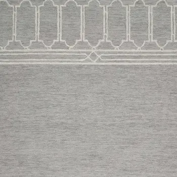 9' X 12' Gray And Light Gray Wool Geometric Hand Tufted Area Rug