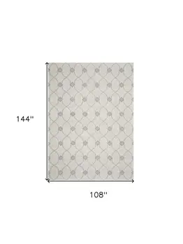 9' X 12' Ivory Wool Hand Tufted Area Rug