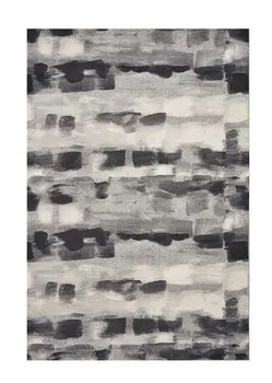 10' X 13' Shades Of Grey Machine Woven Abstract Brushstroke Indoor Area Rug