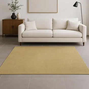 9' X 13' Yellow Shag Hand Woven Area Rug