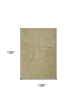 9' X 13' Yellow Shag Hand Woven Area Rug