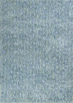 9' X 13' Blue And Beige Abstract Shag Hand Woven Area Rug