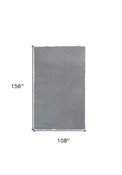 9' X 13' Gray Shag Hand Woven Area Rug
