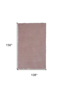 9' X 13' Pink Shag Hand Woven Area Rug